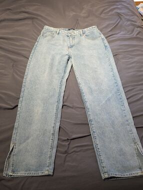 Nasty Gal Light Wash Blue Wide Leg Jeans
